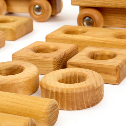 TTS Wooden Toddler Train with Building Blocks  hi\-res