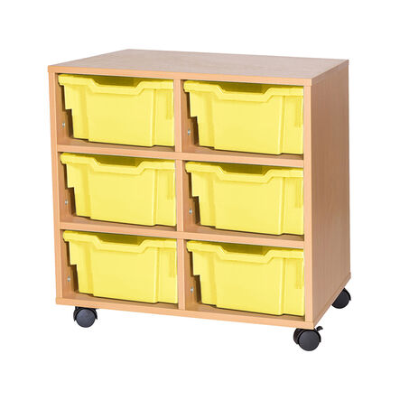 Mobile Double Tray Storage Unit 6 Deep  hi\-res