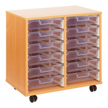 Crystal Clear Mobile Tray Unit with 32 Shallow Trays  hi\-res