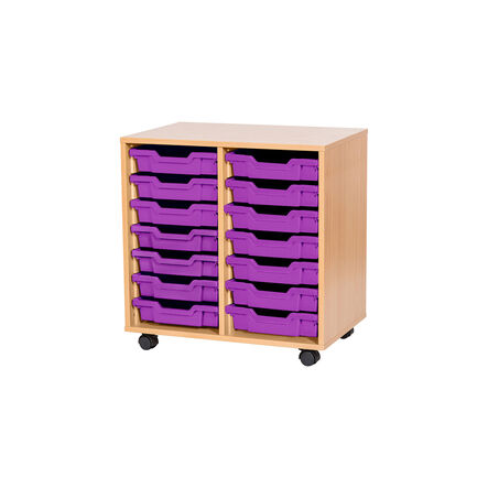 Mobile Double Tray Storage Unit 14 Trays  hi\-res