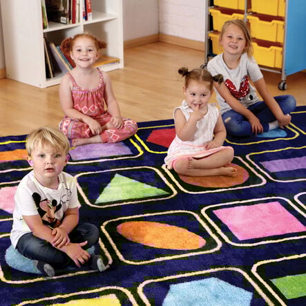 Geometric Shapes Square Placement Carpet 3 x 3m  hi\-res