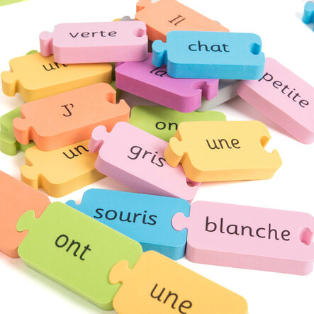 TTS French Objects And Colours Foam Sentence Building Pieces  hi\-res
