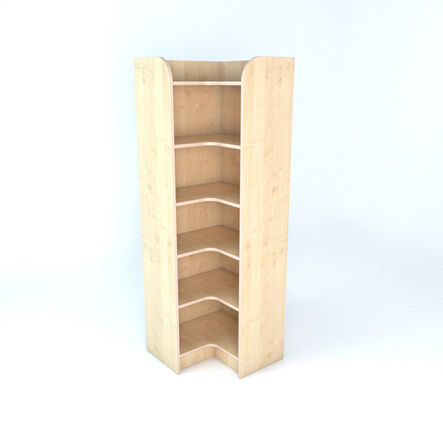 Internal Corner Library Bookcase In Maple  hi\-res