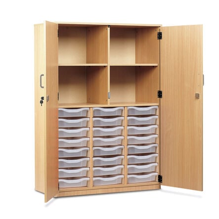 Cupboard with 24 Shallow Trays Clear Trays  hi\-res
