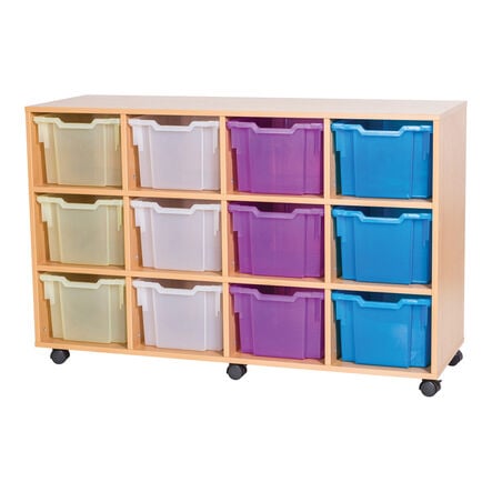 Mobile Tray Storage W\/ 12 Extra Deep Tray Bays  hi\-res