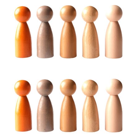 Wooden Multicultural Peg People 10pk  hi\-res