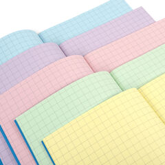 Assorted A5 Tinted Exercise Books 10mm Squares 48pgs 10pk  Assorted A5 Tinted Exercise Books 10mm Squares 48pgs 10pk  hi-res