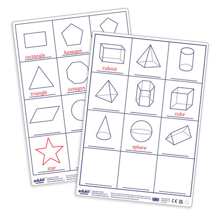 Dry Erase Pupils\' 2D And 3D Shape Double\-Sided Boards (30pk)  hi\-res