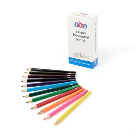 TTS Chunky Hexagonal Pencils Assorted 36pk  hi\-res