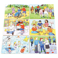 Illustrated Inclusion Jigsaw Puzzle 6pk  Illustrated Inclusion Jigsaw Puzzle 6pk  hi-res