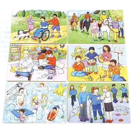 Illustrated Inclusion Jigsaw Puzzle 6pk  hi\-res