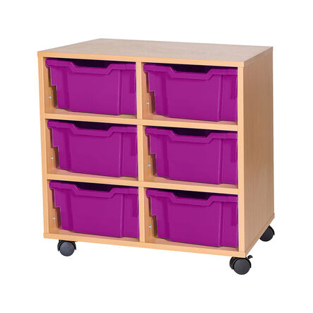 Mobile Double Tray Storage Unit 6 Deep  hi\-res