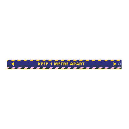 2M Social Distancing Strip Floor Stickers 5pk  hi\-res