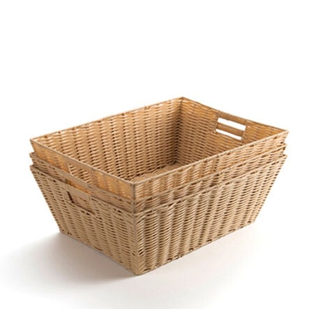 Faux Plastic Wicker Baskets Deep  hi\-res