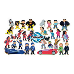 Small World Reversible Wooden Superhero Figures  hi-res