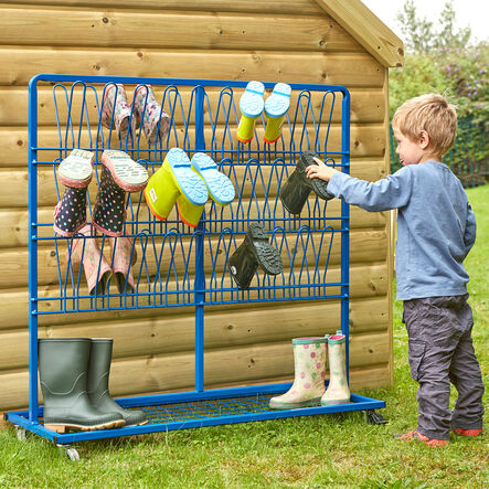 Green Double Sided Metal Wellie Rack Stand  hi\-res