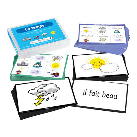 TTS French Weather Vocabulary Builder Activity Cards  hi\-res