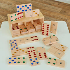 Wooden Jewel Domino Set 28pk  Wooden Jewel Domino Set 28pk  hi-res