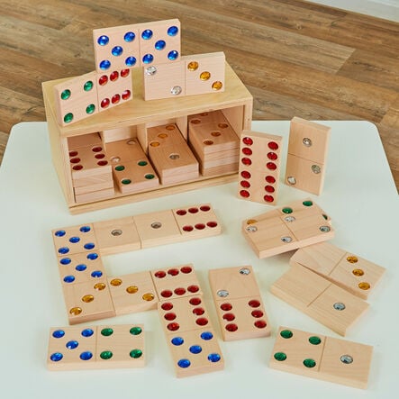 Wooden Jewel Domino Set 28pk  hi\-res