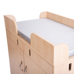 TTS Walk Up Changing Unit Maple & Antibac Mat in Grey Grey hi-res