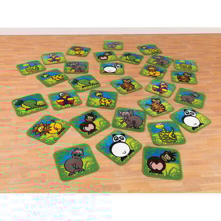 Zoo Animals Mini Placement Carpet Squares 30pk  hi\-res