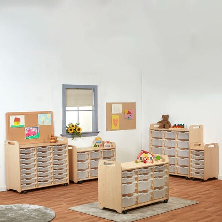3 Column Tray Storage inc 15 Deep Translucent Trays  hi\-res