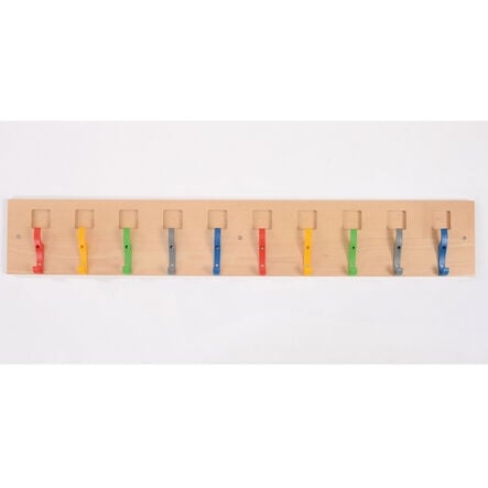 Beech Coat Rail with Nameplates  hi\-res