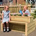 Outdoor Wooden Double Sided Bench Planter  hi\-res