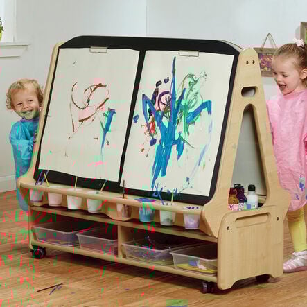 Millhouse Double Sided 2 in 1 Easel + Low Trolley (4 Child)  hi\-res