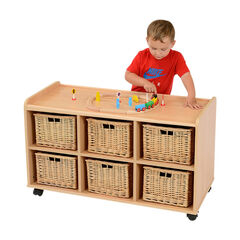 Storage Unit with Deep Wicker Baskets  Storage Unit with Deep Wicker Baskets  hi-res