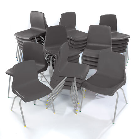 NP Classroom Chairs 30pk Seat height 310mm Light Grey Light Grey hi\-res