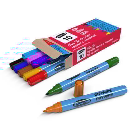 Show\-me® Assorted Drywipe Pens Fine Tip  hi\-res
