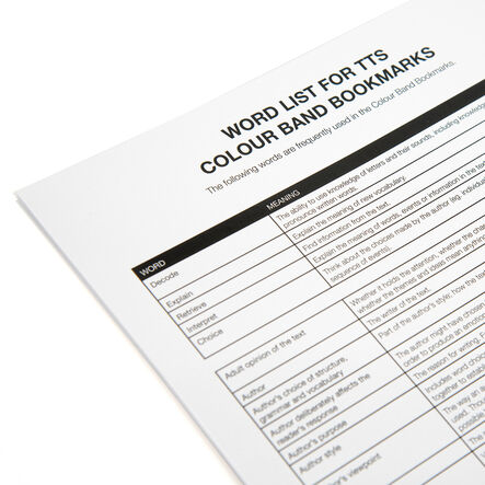 TTS Colour Banded Reading Comprehension Bookmarks  hi\-res