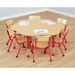 Copenhagen height adjustable flower shaped 6\-seater table  hi\-res