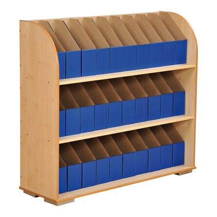 Profile 3 Shelfs Maple Bookcase with 30 A4 Box Files Blue  hi\-res