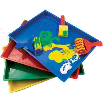 Plastic Coloured Mark Making Messy Art Trays  hi\-res
