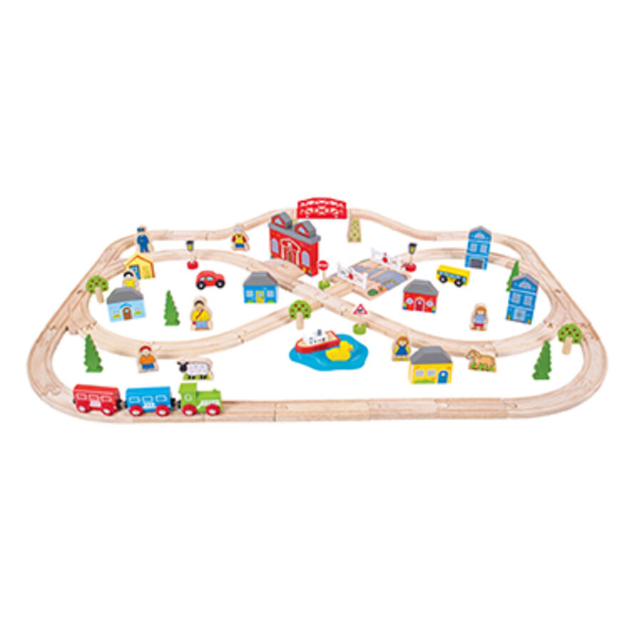 Little town wooden railway set 2025