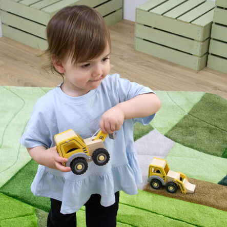 Small World Wooden Construction Site Vehicles 5pk  hi\-res