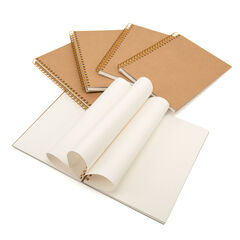 Pisces Hdbk ECO Kraft Cover Spiral Sketchbook A4 140gsm 5pk  Pisces Hdbk ECO Kraft Cover Spiral Sketchbook A4 140gsm 5pk  hi-res