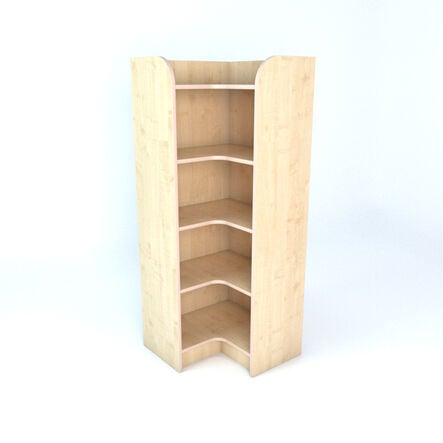 Internal Corner Library Bookcase In Maple  hi\-res