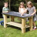 Outdoor Rectangular Chalkboard Table and Benches  hi\-res