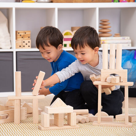 Jumbo Wooden Construction Blocks with Tray 54pk  hi\-res