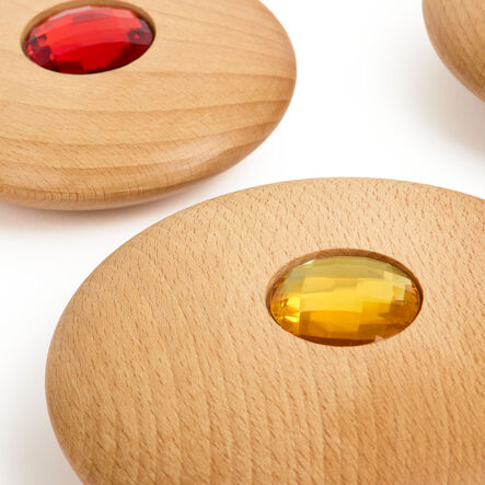 TTS Sensory Wooden Jewel Pebbles 12pk  hi\-res