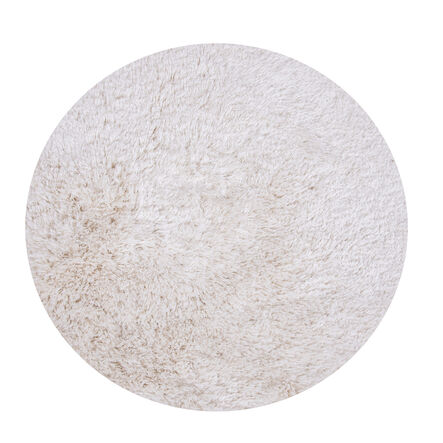 Faux Fur Circular Rug Cream Cream hi\-res