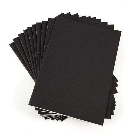 Pisces Plain Stapled Sketchbooks 100gsm A4 10pk Black Black hi\-res