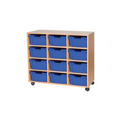 Mobile Triple Tray Storage Unit 12 Deep  hi-res
