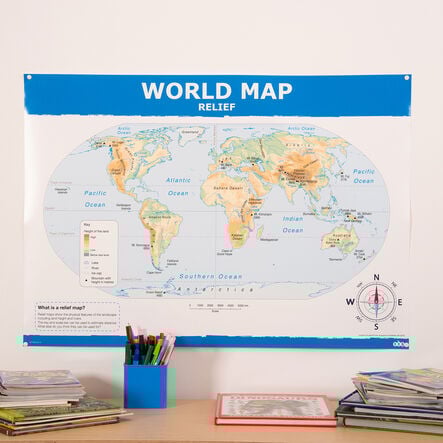 TTS Map of the World Political and Phystical A1 KS1  hi\-res