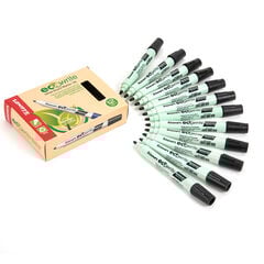 Luxor ECO Whiteboard Markers Black 12pk  hi-res