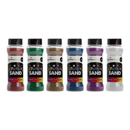 Rainbow ECO Sparkle Sand Shakers 220g 6pk  hi\-res