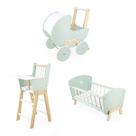 Role Play Sage Doll Highchair, Pram \x26 Cot  hi\-res